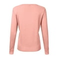 thumbnail image 4 of IMENGL V Neck Plus Size Cardigan Sweater Solid Color Knitted Long Sleeve Short, Pink XL, Size M-3XL, 4 of 4
