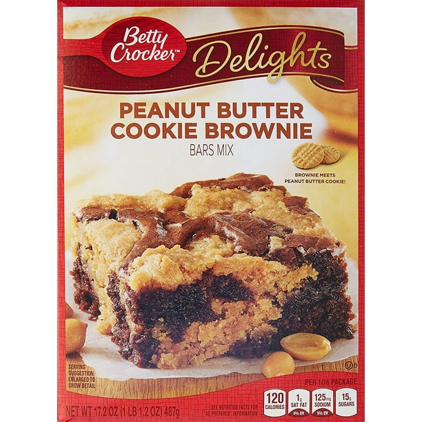 Betty Crocker Delights Mix Peanut Butter Cookie Brownie Bar Mix 17.2