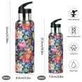 thumbnail image 2 of Yayeee 20oz Insulated Water Bottle Double Wall Stainless Steel with Flip Straw Lid, Vibrant Pink Floral Pattern, 2 of 7