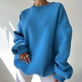 thumbnail image 2 of Bmisegm Womens Oversized Sweatshirts Hoodies Crew Neck Pullover Sweaters Casual Comfy Fall Fashion Womens Sweatshirts Blue S, 2 of 4