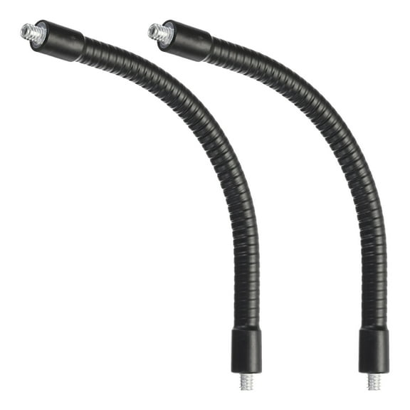 Uxcell 8 inch Length Gooseneck 2 Pcs 1/4"-20 Male to Male Thread Flexible Tube Extension Black