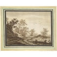 thumbnail image 2 of Adriaen Hendriksz. Verboom 14x12 Gold Ornate Wood Frame and Double Matted Museum Art Print Titled - Road Bordered With&nbsp;Trees (17th&nbsp;Century), 2 of 4