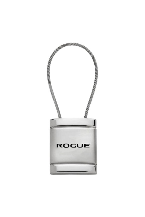Nissan Rogue Satin Chrome Cable Key Ring (Silver)