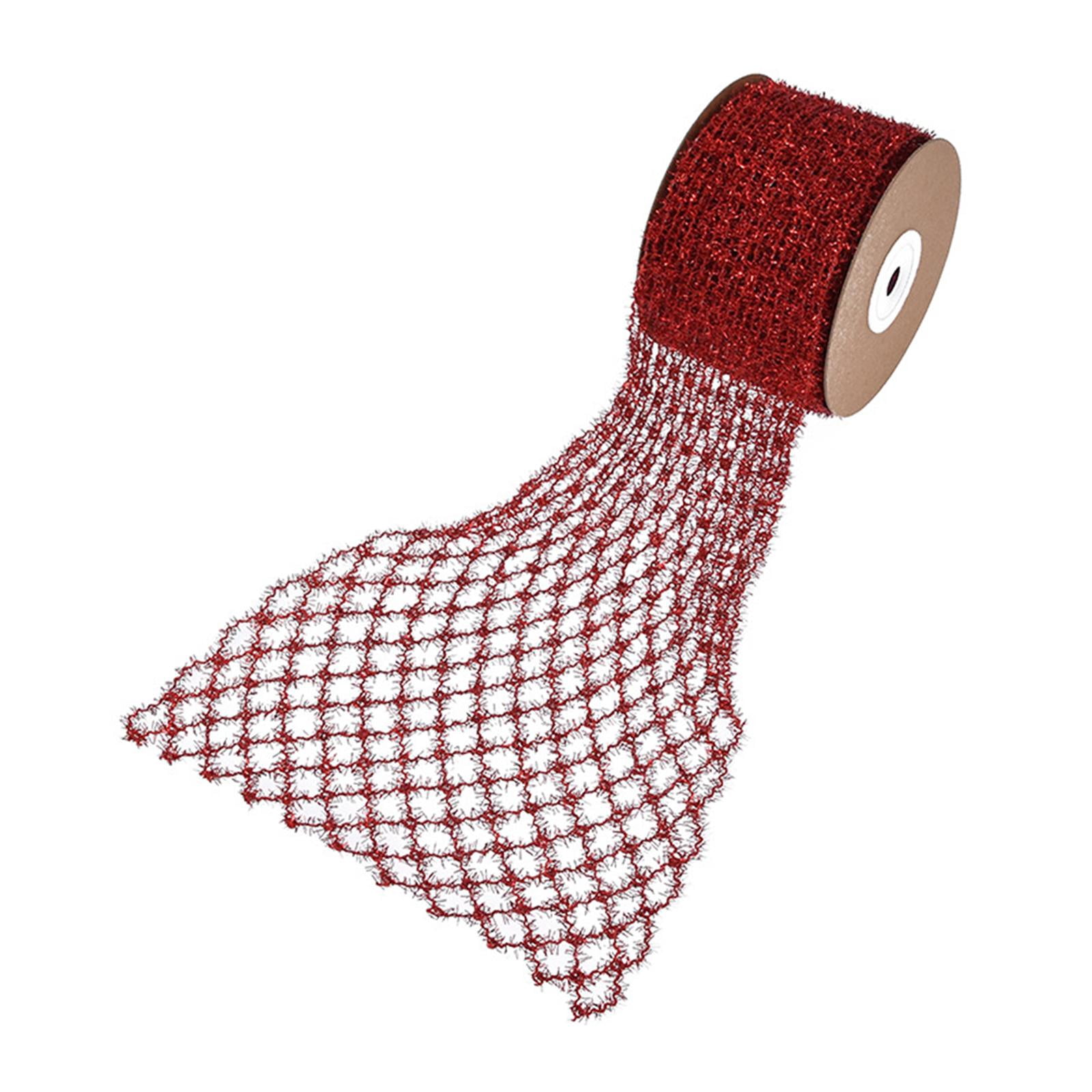 Yunhgft 1 Roll Glitter Wired Ribbon Home Decoration Stretchable Sparkling Trim Christmas