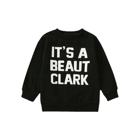

BSDHBS Kids Pullover Black Xmas Child Kids Toddler Baby Boys Girls Letter Long Sleeve Sweatshirt Tops Christmas Outfit Size 80