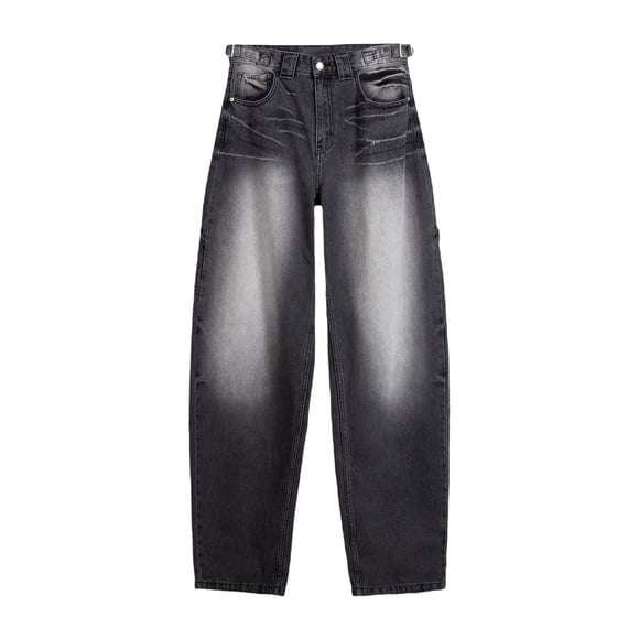 DondPO Women Jeans,Low Jeans For Women Mom Jeans Wide Straight Leg Baggy Jeans Vintage Denim Pants Streetwear,High Waist Jeans,Jeans for Women High Waist Black XL Clearance!