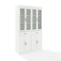 Crosley Furniture Stanton 2Pc Glass Door Pantry Set White - 2 Pantries