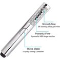 thumbnail image 2 of ShenMo Cylindrical Shower Head, Hand Shower Head Bath Shower Head 3 Function Round Shower Mixer High Pressure Spa Shower Cloth Clog Cleaner with Cleaning Nozzle, Chrome Finish ABS Body, 2 of 5