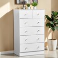 thumbnail image 2 of GZXS 6-Drawer Dresser for Bedroom, 43.9" Tall Modern Chest of Drawers for Closet, Hallway, Living Room, White, 2 of 10