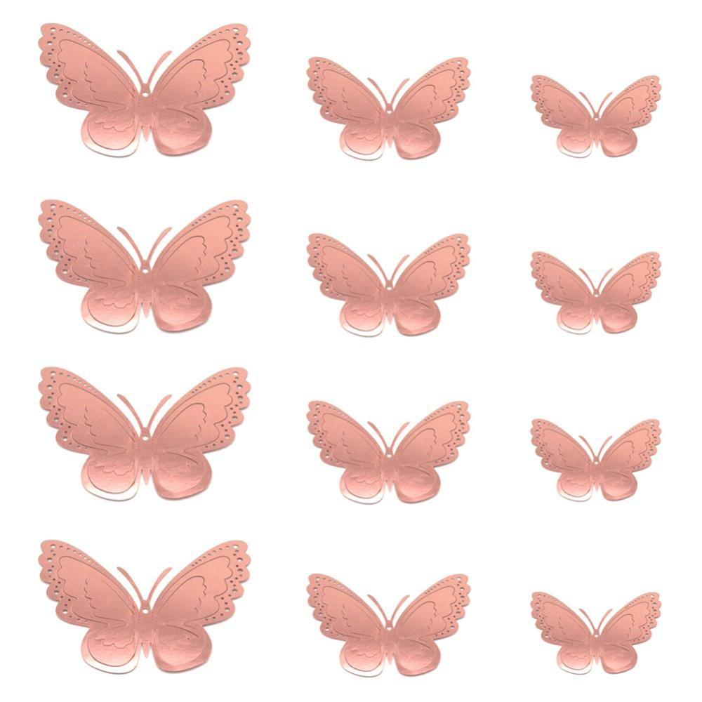 3D Butterfly Wall Stickers 12PCS Rose Gold Butterfly & Gold Butterfly
