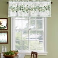 thumbnail image 3 of Eucalyptus Leaves Curtain Valances for Windows, Kitchen Valance Window Treatments Panel 2 Pack, Sage Green Plaid Watercolor Rod Pocket Short Curtains for Bathroom Bedroom 42 x 12 Inch, 3 of 8