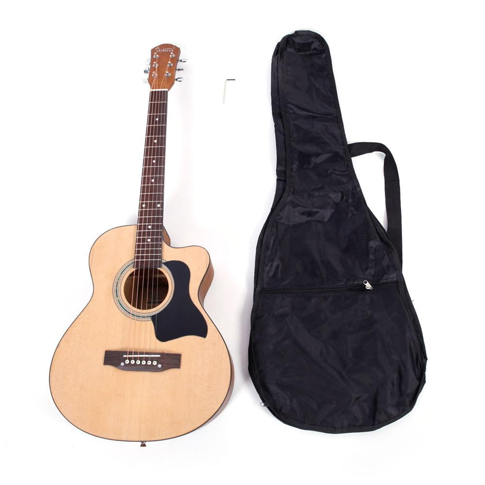 38 Inch Glarry GT504 Spruce Front Cutaway Folk Guitar with Bag Board Wrench Tool Matte Edge Burl Classical Body Design