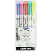 Zebra Pen Mildliner, Double Ended Highlighter, Broad and Fine Tips, Assorted Refresh Colors, 5-Count (78405)