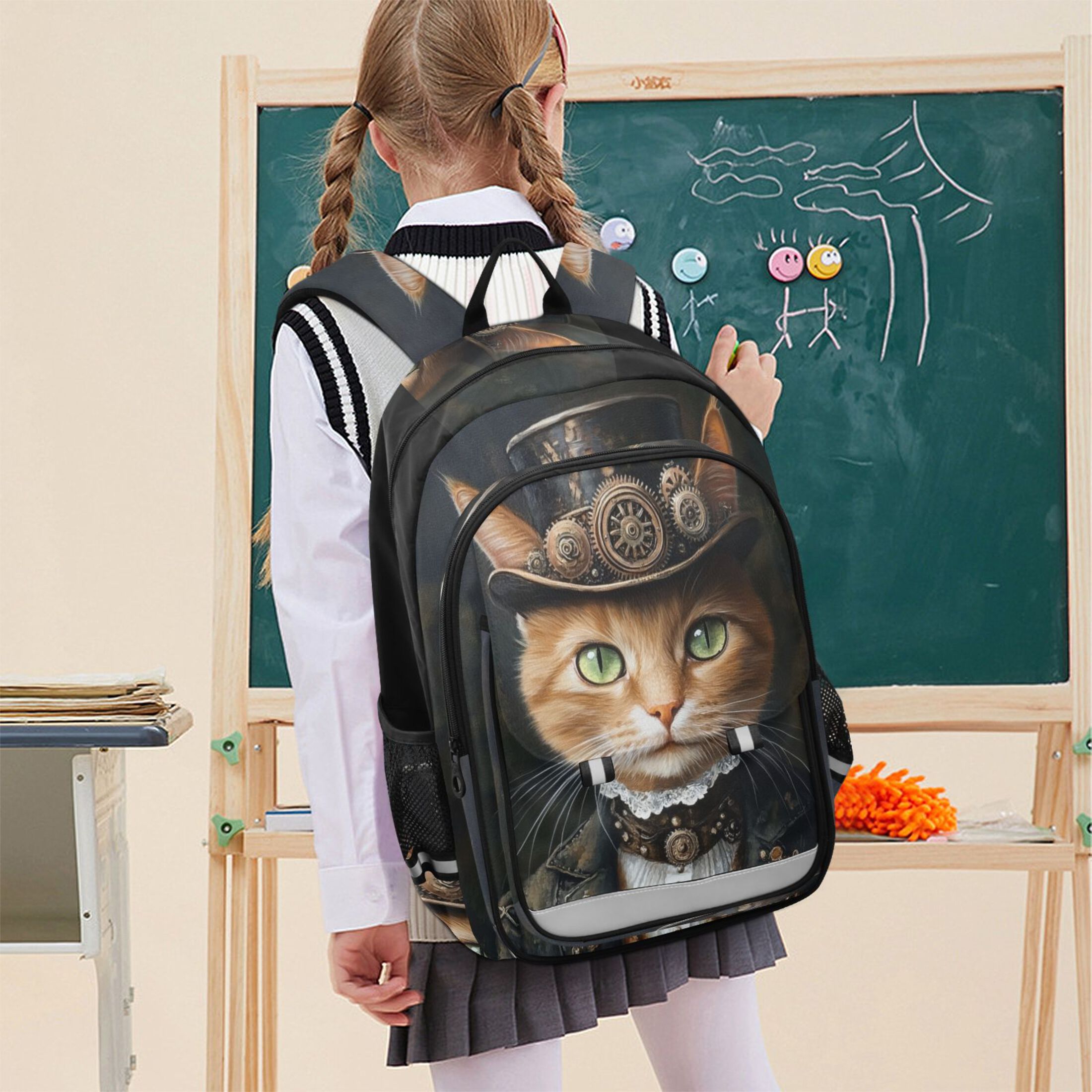 Backpack 12.9 *5.1 * 17.7 Inches Outing Backpack, Shopping Backpack, Travel Backpack Cat