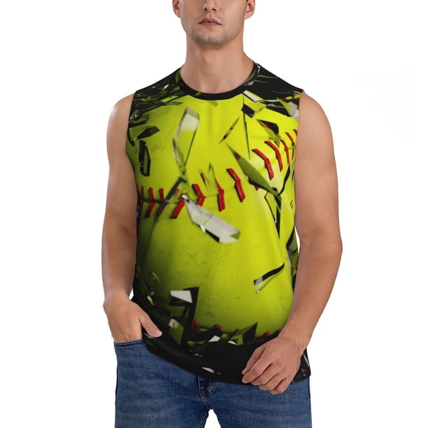 Fotbe Ball Men's Camiseta sin Mangas Estampada para Hombres, Playera Casual para Gimnasio, Entrenamiento, Playa-Large