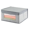 thumbnail image 6 of mDesign Medium Fabric Closet Storage Box with Front Window/Lid, 8 Pack, Gray, 6 of 8