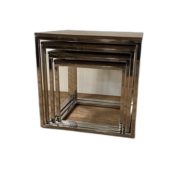 Set of 4 Modern Rustic Nesting Accent Tables