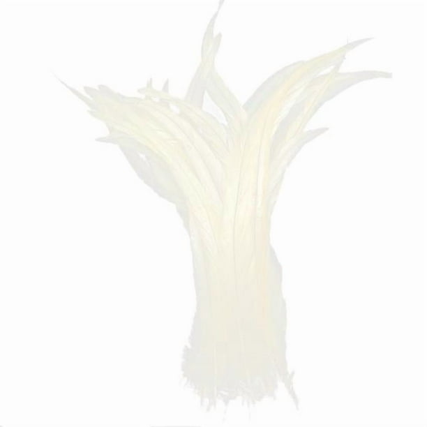 10 tiras de tela con plumas para decoración de bodas, fiestas y festivales. blanco