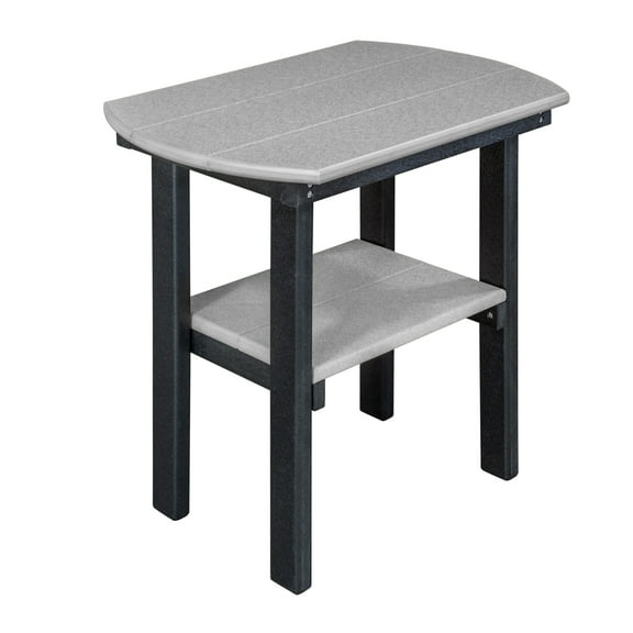 OS Home and Office Model Oval End Table - Light Gray on Black Base