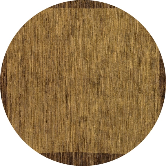 Ahgly Company Indoor Round Abstract Brown Modern Area Rugs, 4' Round