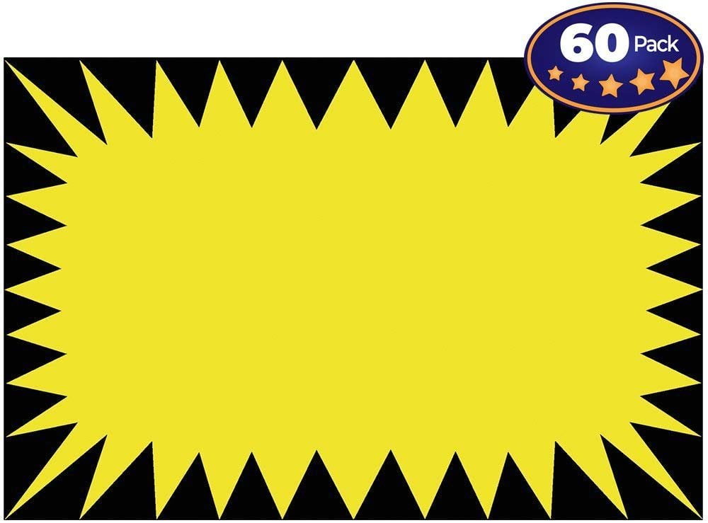 Retail Genius Price Burst 60 Yellow Sign Pack. Boost Sales with Bright