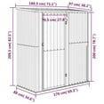 thumbnail image 2 of vidaXL Garden Shed Grey Galvanized Steel Large Garden Shed Rectangular, 2 of 6