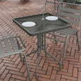thumbnail image 3 of BizChair 23.5'' Silver Square Tempered Glass Metal Table, 3 of 12