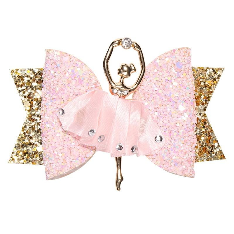 Ballet Dance Girl Headwear Glitter Bow Sequins Hair Clips Bowknot Hairpin
