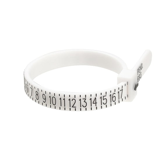 Ring Sizer US Official American Finger Measure Finger Gauge Measuring Belt for Men and Womens Sizes White 11.5x0.5x0.15cm
