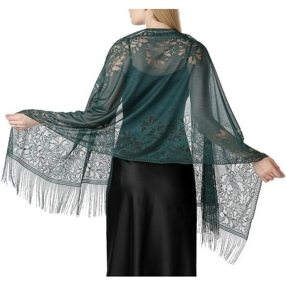 YooGuoGuo Lace Shawls and Wraps for Evening Dresses Elegant Womens Shawls and Wraps Dressy Sparkle Scarf for Wedding Party Prom