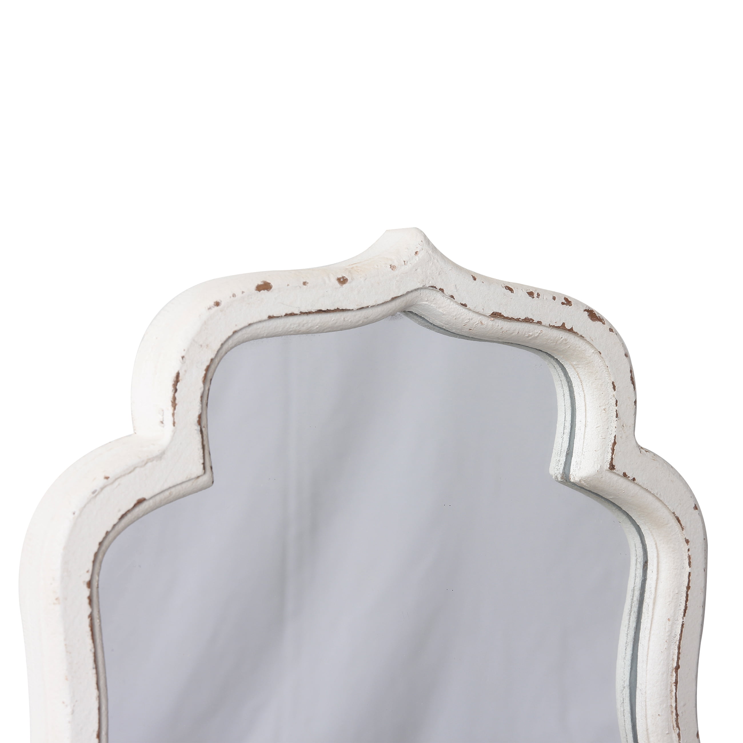 Sintosin Wall Mirror, Rustic Farmhouse Bathroom Mirror 16"x12" Distressed White Wood Framed, Hanging Decorative Small Mirror for Living Room, Bedroom, Entryway Decor