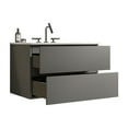 thumbnail image 4 of FFZ Tia 30" Wall Mount Space Grey Bathroom Vanity With Ceramic Sink With Three Faucet Holes, Large Storage Floating Bathroom Vanity For Modern Bathroom,Pre-Assembled, 4 of 6