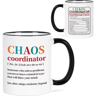 Funny Chaos Coordinator Mug - 11oz Ceramic Coffee Cup With Double-Sided Print, Great Gift Idea