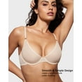 thumbnail image 3 of Women's Cosnufy Sheer Balconette Bra Demi Unlined Plunge Mesh See Through Sexy Bras Underwire, 3 of 6