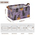 thumbnail image 7 of Yayeee Foldable Storage Basket for Shelves with Handles Waterproof Cloth Bins, Purple Halloween Black Cat, 7 of 7