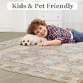 thumbnail image 3 of Jamfeel Vintage Rugs Soft Floral Area Rug Boho Carpet for Living Room Bedroom Home Decor,5'x8',Light Yellow, 3 of 7