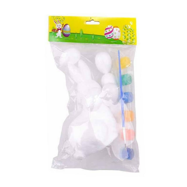 A Easter Craft Kit For Kids Includes Paintable Foam Bunny Figurines And Simulated Eggs With Marker For Spring Holiday Art Activity And Table Decor