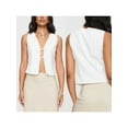 thumbnail image 2 of Rdhnmea Women Y2K Tie Front Tank Tops Solid Color Sleeveless V Neck Bow Tie Vest Tops Open Front Tank Tops Streetwear, 2 of 9