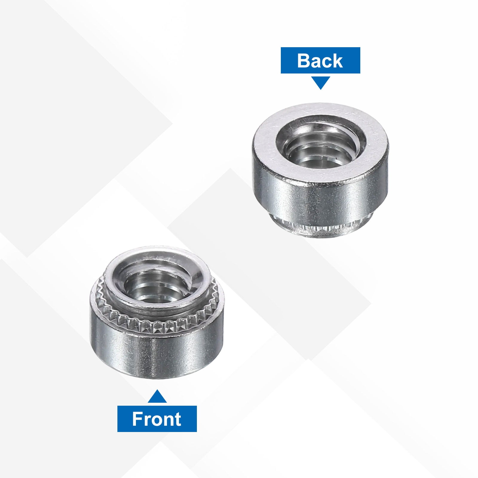 200Pcs Self-Clinching Nuts, 1/4"-20 x 0.26" 304 Stainless Steel Rivet Fastener