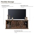 thumbnail image 2 of T4TREAM 70" Fireplace TV Stand for TVs up to 80 Inches, Farmhouse Entertainment Center with Adjustable Storage Shelves for Living Room, Brown, 2 of 8