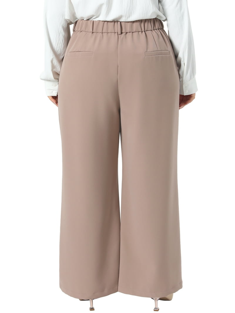 Agnes Orinda Plus Size Pants for Women High Elastic Waisted