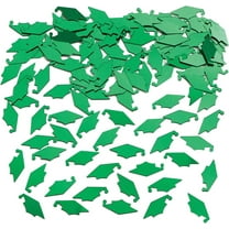 PMU Graduation Confetti Graduate Caps Metallic Green 0.5 oz. Table Decorations Great for Graduation Party (1/Pkg) Pkg/1