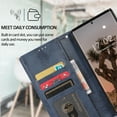 thumbnail image 3 of Wallet Case for Samsung Galaxy S23 Ultra, Vintage Retro PU Leather Soft Silicone Shockproof Magnetic Flip Folio Cover with Kickstand Card Slots Holder Wrist Strap Shockproof Case, Darkblue, 3 of 8