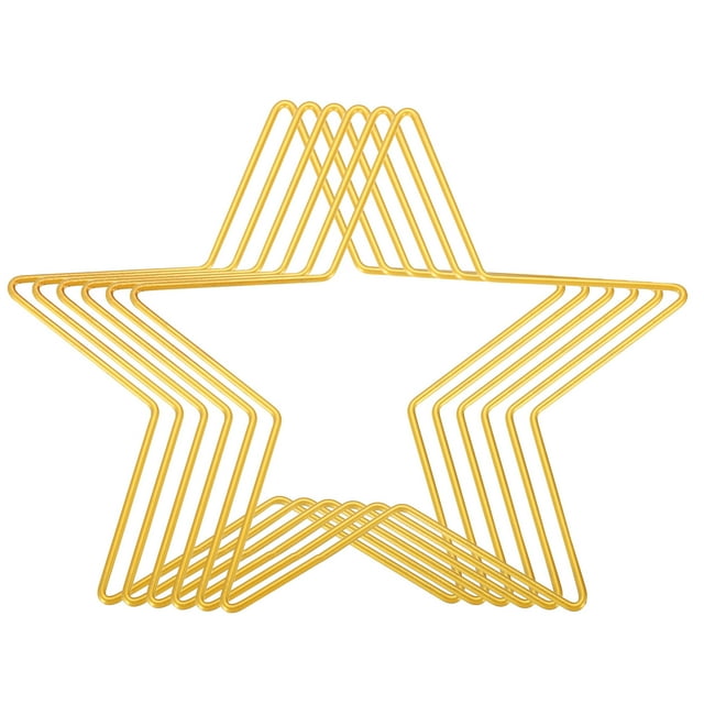 Unique Bargains 7.9' Length Star Dream Catcher Rings, 6 Pcs Metal Macrame Wreath Floral Ring Hoop, Gold Tone