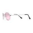 thumbnail image 4 of Hippie Micro Narrow Oval Pop Color Lens Metal Rim Sunglasses Silver Pink, 4 of 4