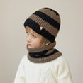 thumbnail image 2 of Bibifish Kids Hat Scarf Sets 2 Pc Knit Pattern Beanies Hat And Neck Warmer Boys Girls Soft Cold Weather Outdoor Hat Neck Warmer Sets, 2 of 7