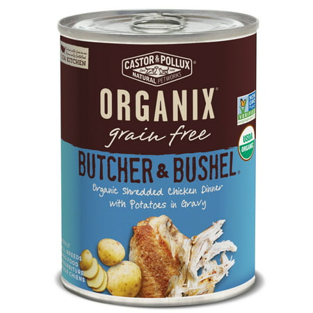 Organix Castor & Pollux Butcher & Bushel Grain Free Organic Canned Dog Food, 12 Count 12.7 oz Shredded (Best Organic Canned Dog Food)