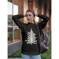 thumbnail image 2 of White Christmas Tree Design Women Sweatshirt, Female x-Large, 2 of 4