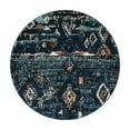 thumbnail image 3 of Unique Loom Morocco Collection Area Rug - Palace (4' 1" Round Navy Blue/Black), 3 of 7