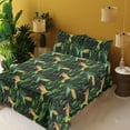 thumbnail image 2 of Ambesonne Birds and Nature Fitted & Flat Sheet with Sham 3 Pcs Set, Art Hummingbirds, Twin XL, Fern Green Vermilion, 2 of 5